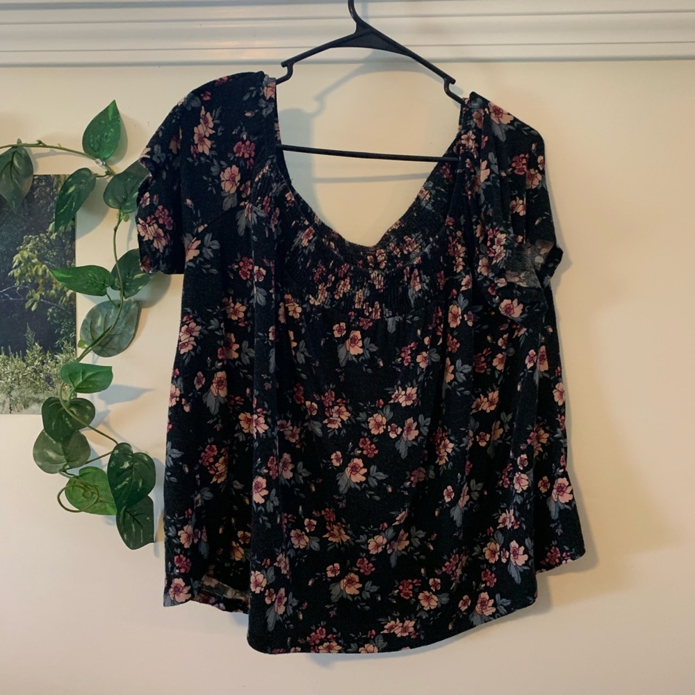 AE Off the Shoulder Floral Top